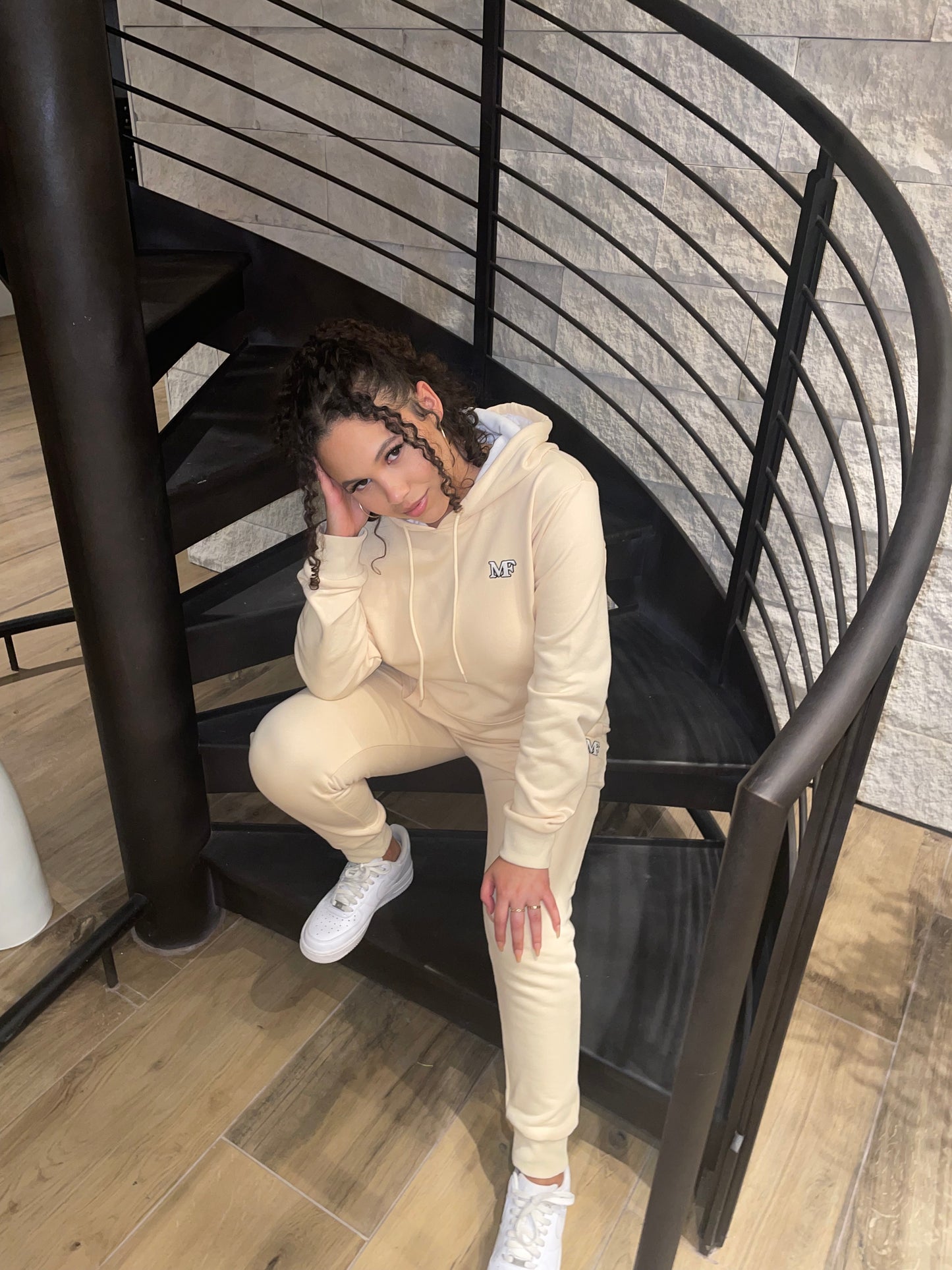 Cremé Embroidered Hooded Tracksuit